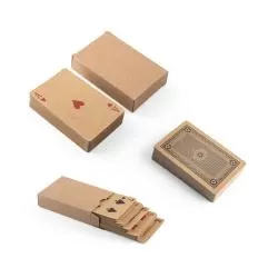 Baralho de 54 Cartas Clássicas em Papel Kraft Personalizado Barato