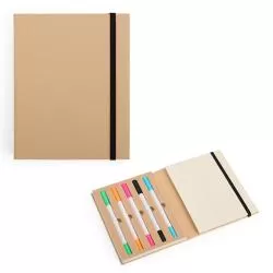 Bloco Caderneta Capa Ecológica Sem Pauta 5 canetas Personalizado 