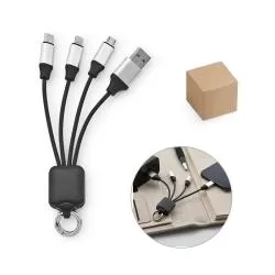 Cabo USB 3 em 1 em PET 100% reciclado Personalizado Barato