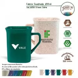 Caneca Ecológica Quadrada Personalizada 