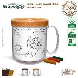 Caneca Ecológica Térmica com Refil para Colorir Personalizada 