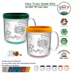 Caneca Ecológica Térmica com Refil para Colorir Personalizada 