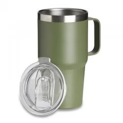 Caneca Metal Térmica com Tampa Transparente Personalizada Barato