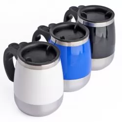 Caneca Plástica com Mixer em Aço Inox Personalizada 