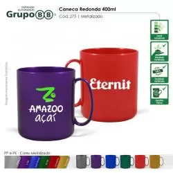 Caneca Plástica Redonda Personalizada Barato