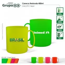 Caneca Plástica Redonda Personalizada Barato