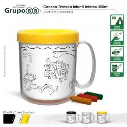 Caneca Plástica Térmica com Refil para Colorir Personalizada Barato