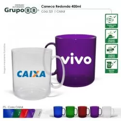 Caneca Plástica Translúcida Personalizada Barato