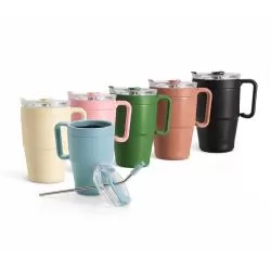Caneca Térmica com Tampa e Canudo Personalizada 