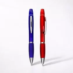 Caneta Plástica com Marca-Texto Personalizada Barato