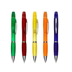 Caneta Plástica com Marca-Texto Personalizada 