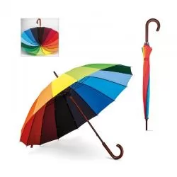 Guarda-Chuva Colorido com Pega em Madeira Personalizada 