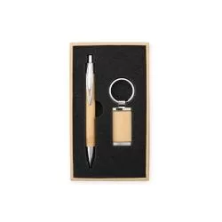 Kit Escritório 2 Peças Bambu Personalizado Barato