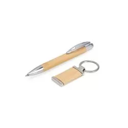 Kit Escritório 2 Peças Bambu Personalizado Barato