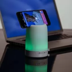 Luminária com Caixa de Som e Suporte para Celular Personalizada Barato