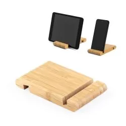 Suporte para Celular Bambu com Duas Canaletas Personalizado 
