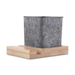 Suporte para Celular em Bambu com Porta Objetos Personalizado Barato